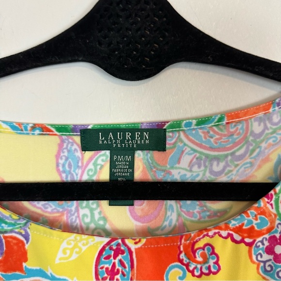 Lauren Ralph Lauren | Colorful Paisley Short Sleeve Shift Dress Size MP NWT - Picture 2 of 5